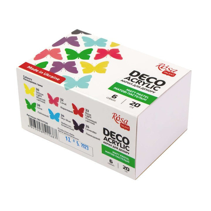 Colori acrilici pastello ROSA TALENT, set 6x20ml opachi