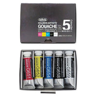 Colori a guazzo professionali Holbein Artists - set base 5 x 15 ml — immagine 1