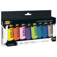 Set iniziale per pittura — tela, colori acrilici, pennelli e cavalletto