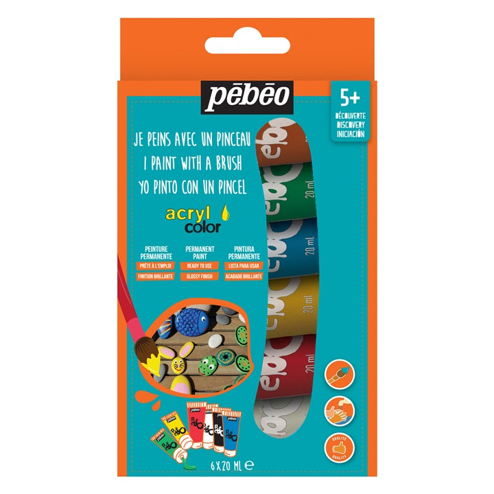 Colori acrilici Pebeo Acrylcolor 6 x 20 ml