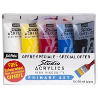 Colori acrilici Pebeo Studio Acrilico - set base - 5 x 100 ml