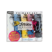 Colori acrilici Pebeo Studio Acrilico - set base - 5 x 250 ml