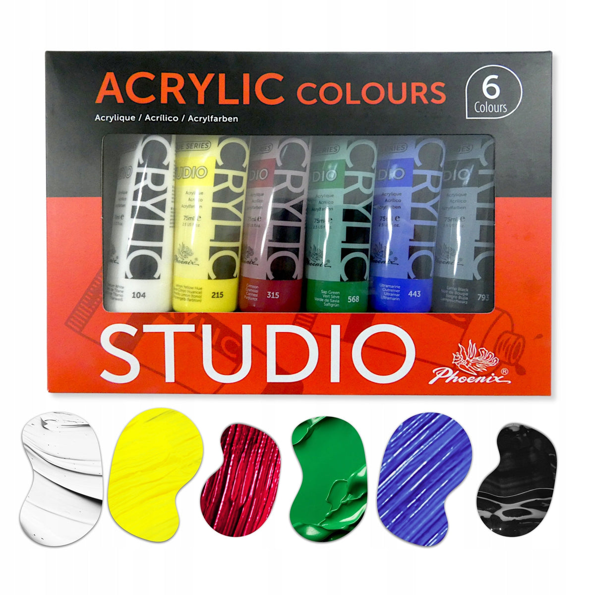 Colori acrilici Phoenix 6 x 75 ml
