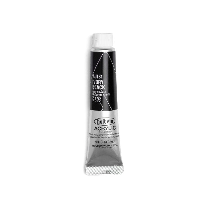 Colori acrilici professionali Heavy Body - Holbein - sfumature bianco e nero – avorio nero