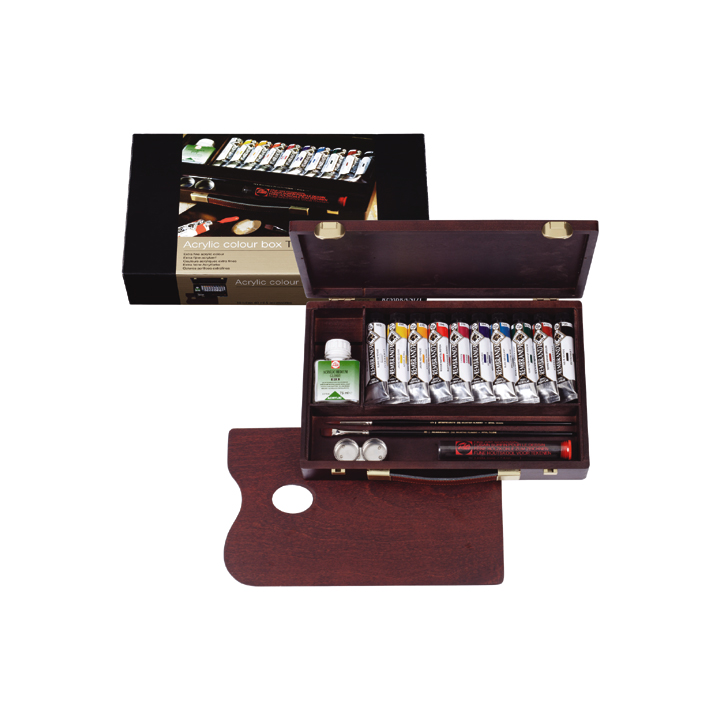 Colori acrilici Rembrandt box traditional/10x40ml+accessori