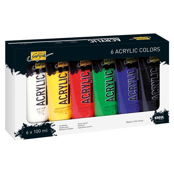 Colori acrilici Solo Goya - set 6 x 100 ml
