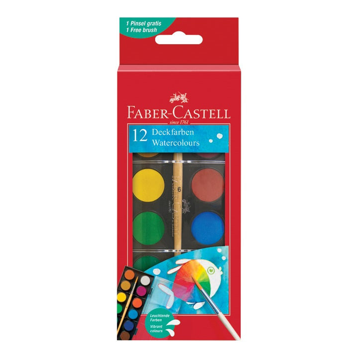 Colori ad acqua FABER-CASTELL 12 colori - 30 mm