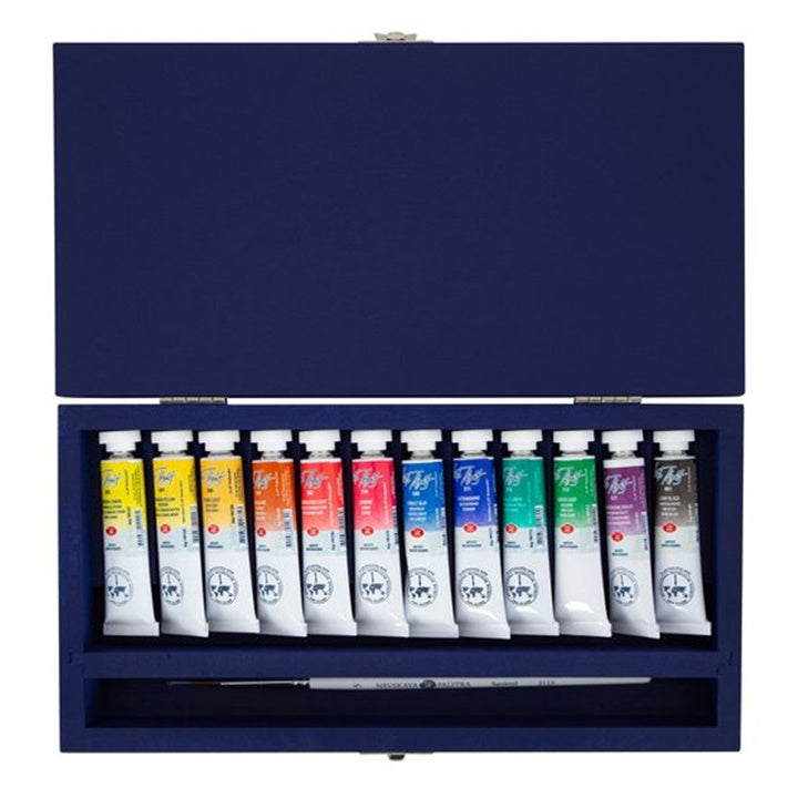 Colori ad acquarello professionali White Nights in cassetta di legno 12 x 10 ml