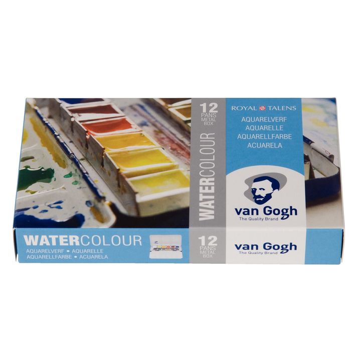 Colori ad acquerello in una scatola di metallo Van Gogh | scegli un set - 12 bicchieri