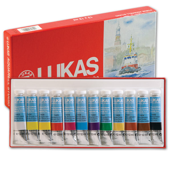 Colori ad acquerello LUKAS STUDIO 12x10ml - set nella scatola di cartone