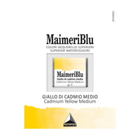 Colori ad acquerello MAIMERI Blu – mezzo godet 1,5 ml – Giallo di cadmio medio