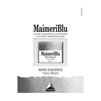 Colori ad acquerello MAIMERI Blu – mezzo godet 1,5 ml – Nero d'avorio