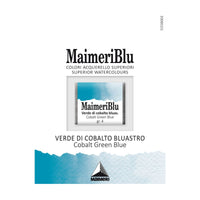 Colori ad acquerello MAIMERI Blu – mezzo godet 1,5 ml – Verde cobalto blu