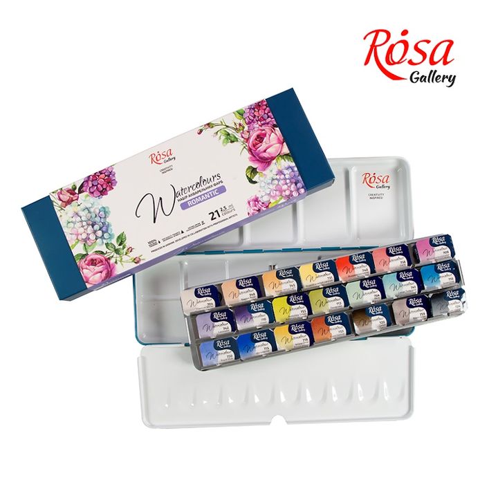 Colori ad acquerello Rosa Gallery - set Romantic 21 x 2,5 ml