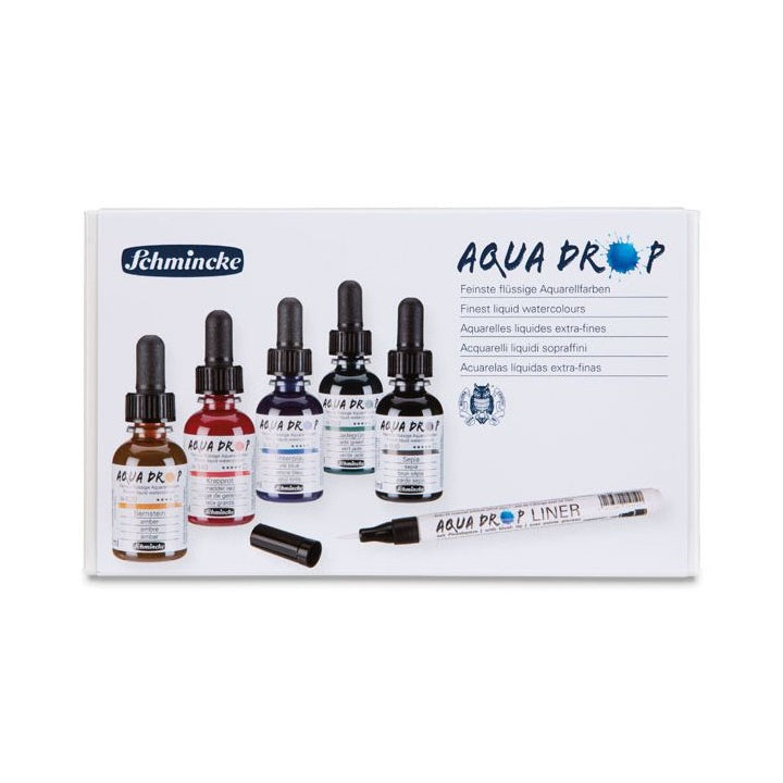Colori ad acquerello Schmincke AQUA DROP - set 5 x 30 ml + liner — immagine 1