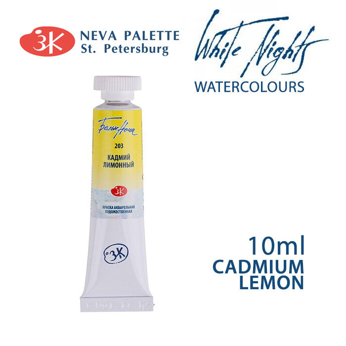 Colori ad acquerello White Nights 10 ml | sceglie tonalità - Giallo limone cadmio