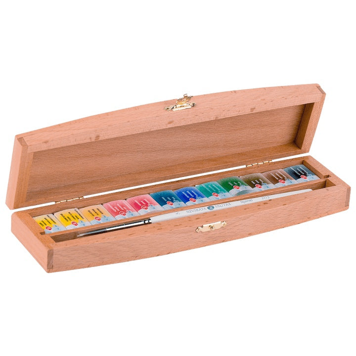 Colori ad acquerello White Nights nella scatola di legno – di legno