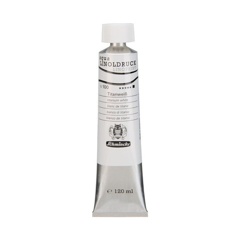 Colori per linoleografia Schmincke aqua-LINOPRINT 120 ml – 100 Bianco di titanio