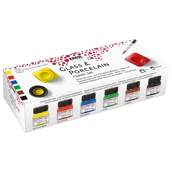 Colori per porcellana Brillant Hobby Line - set 6 x 20 ml pennello