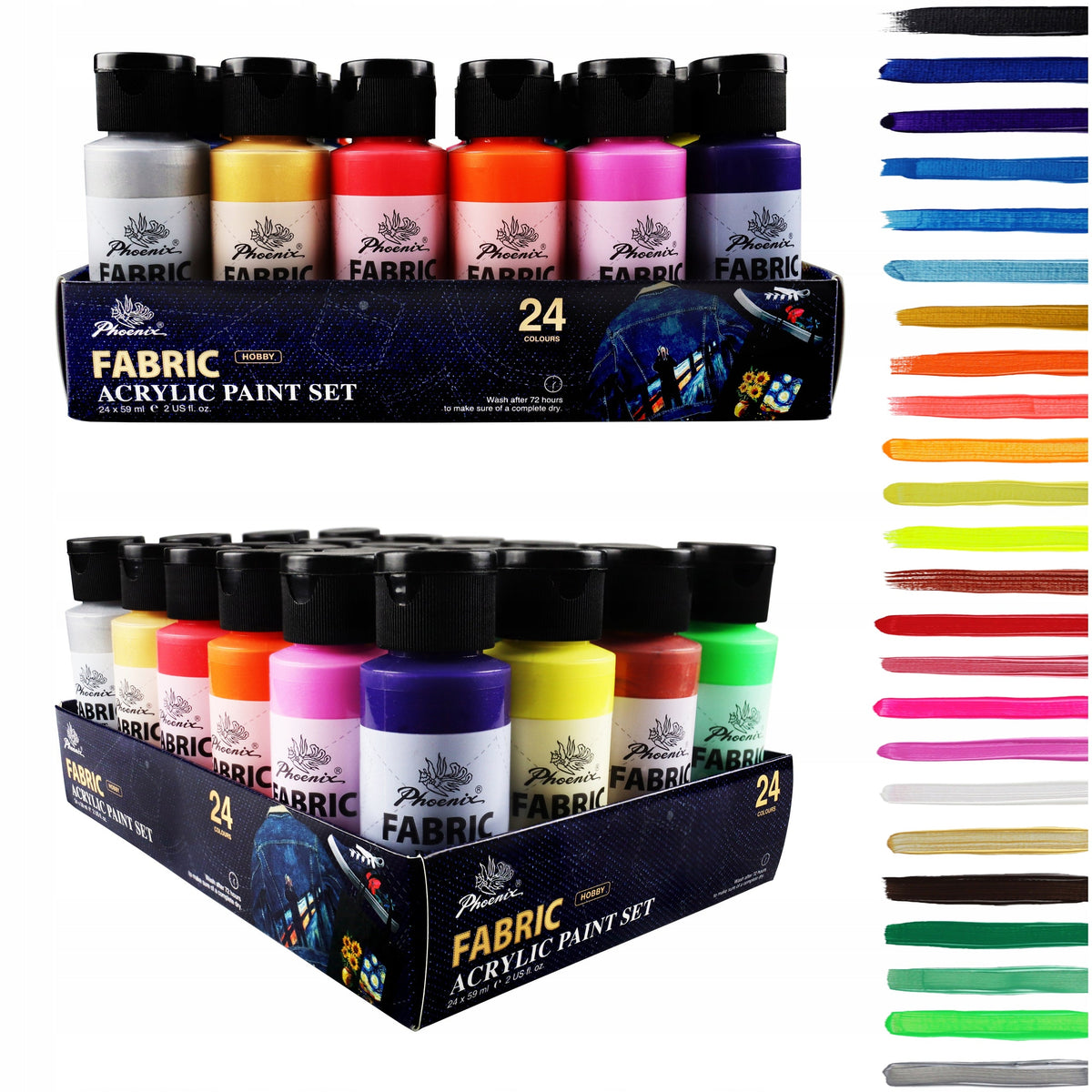 Colori per tessuti Phoenix 12–24 x 59 ml