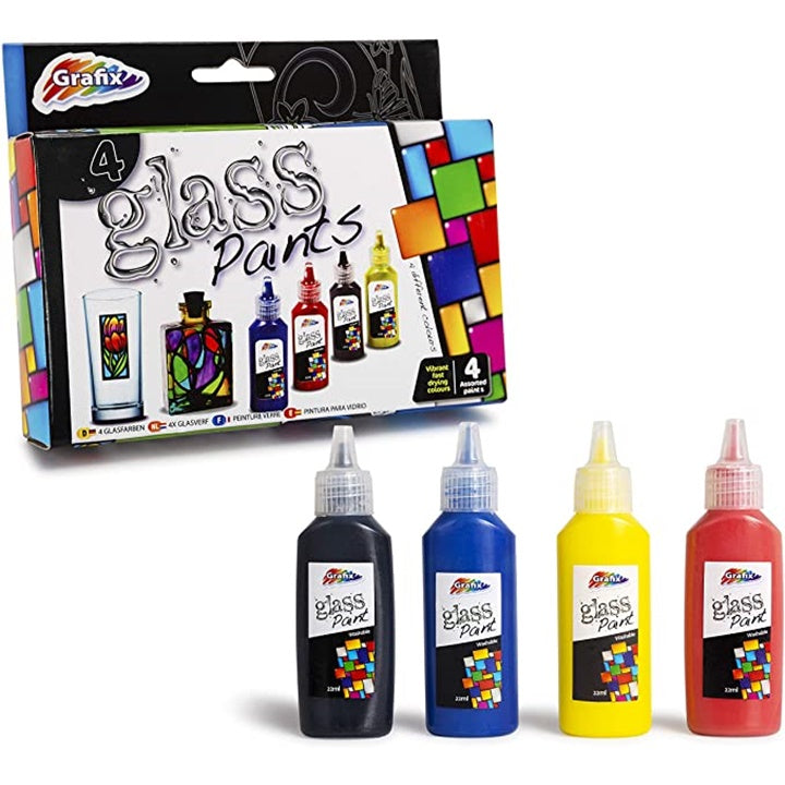 Colori per vetro per bambini Grafix 4 pezzi
