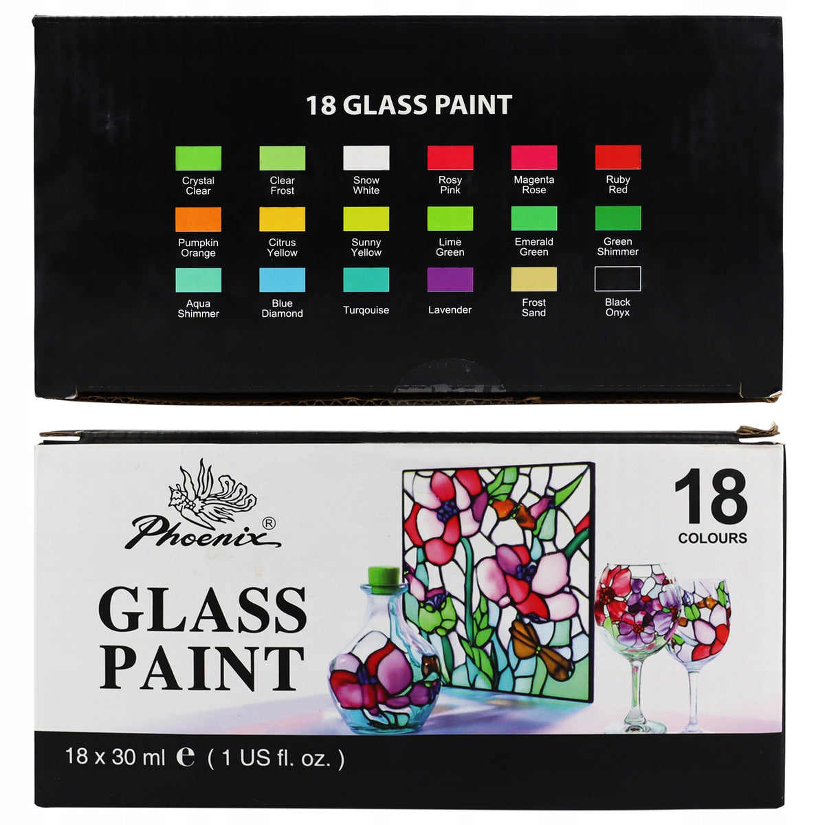 Colori per vetro Phoenix - 18 x 30 ml