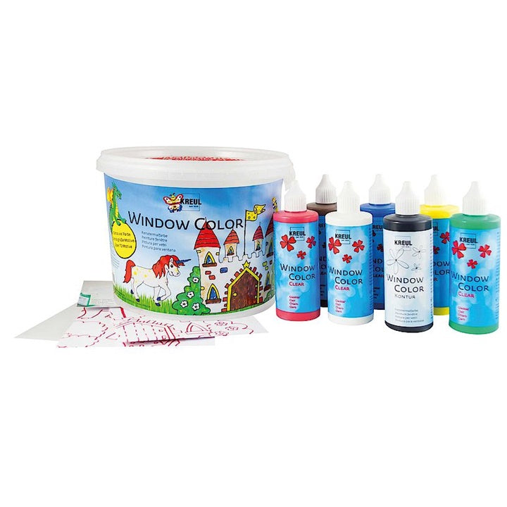 Colori per vetro Powerpack Castle nel secchiello - set grande