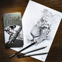 Colorino Artist set da disegno con matite di grafite e carboncini in scatola di metallo
