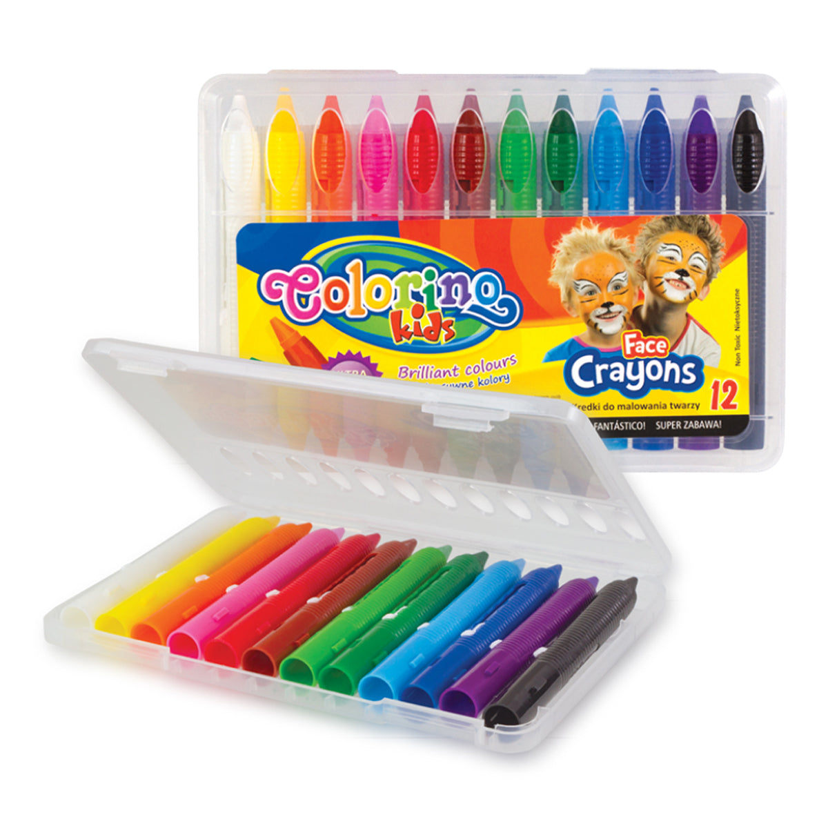 Colorino colori per il viso in stick con custodia – 12 colori