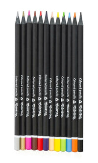 Colorino matite colorate triangolari in legno nero con temperamatite - 12 colori