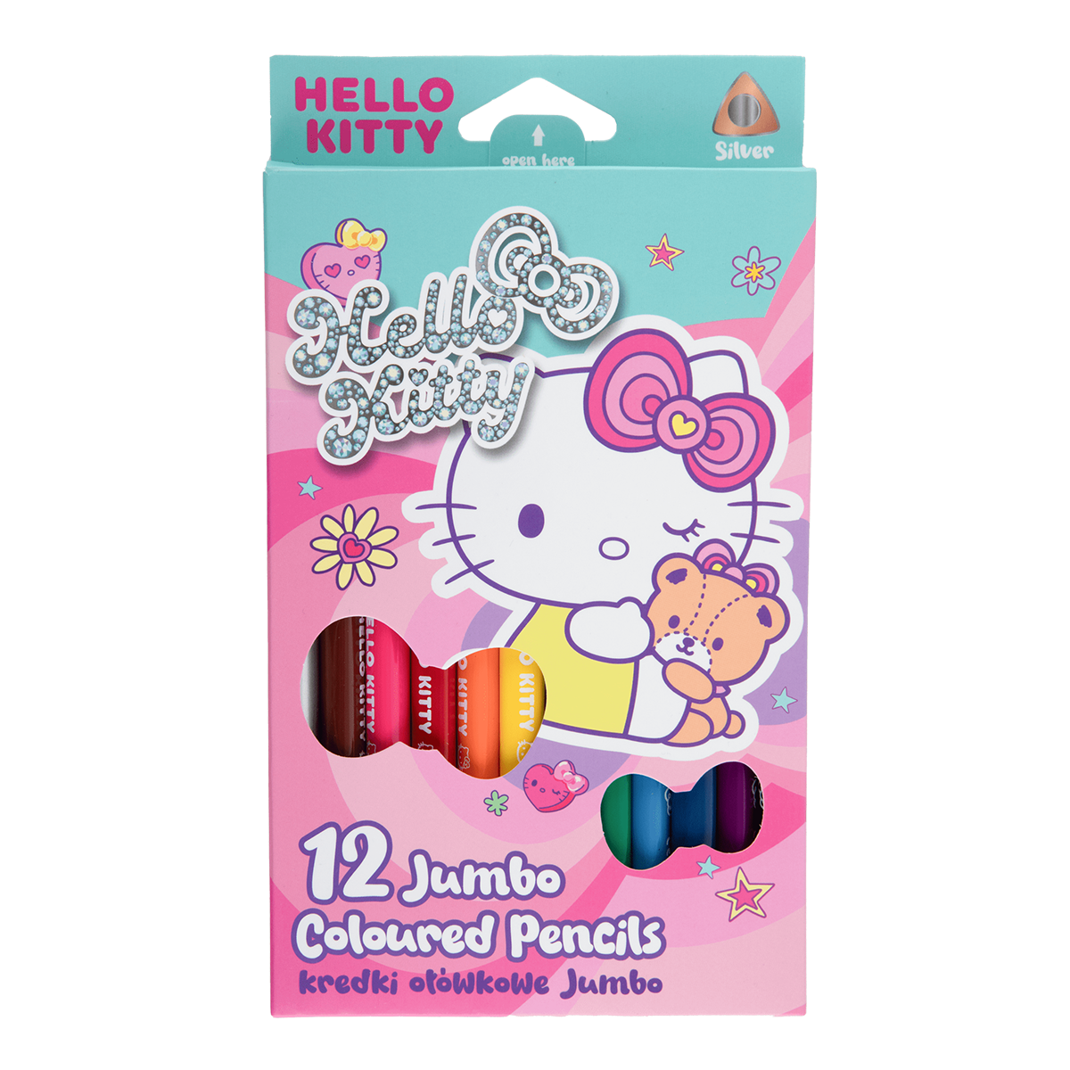 Colorino matite colorate triangolari JUMBO, Hello Kitty, 12 colori
