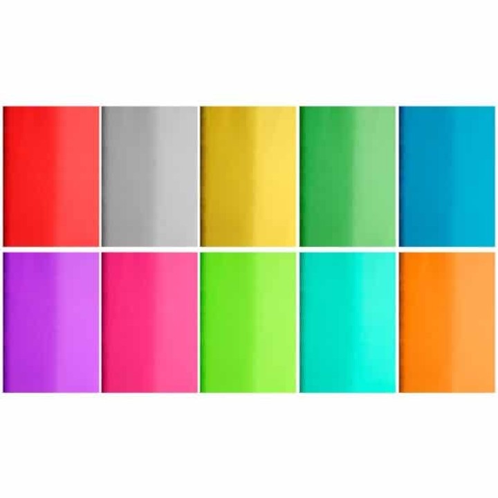Confezione di cartoncino a specchio A4 250 GSM - 10 fogli, 10 colori