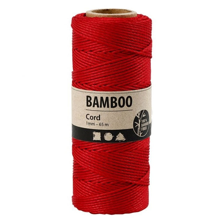 Corda di bambù intrecciata - 65 m | vari colori - rosso