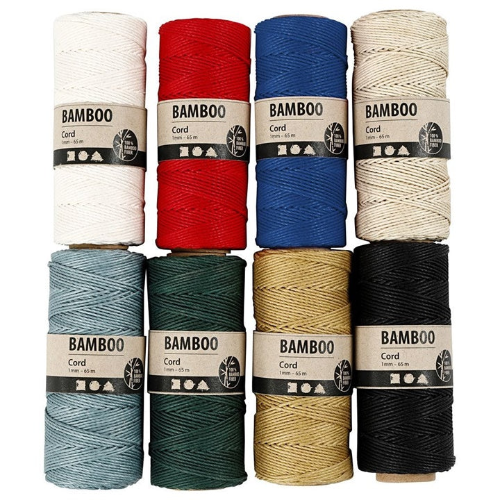Corda di bambù intrecciata - 65 m | vari colori