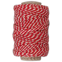 Corda di cotone ritorto 50 m | scegli colore - rosso-bianco