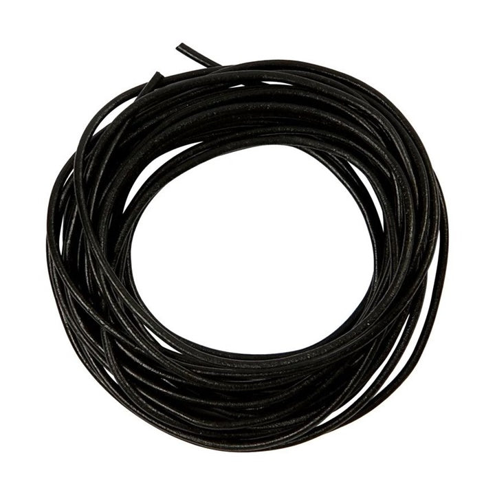 Cordoncino in pelle nera 2 mm x 4 m