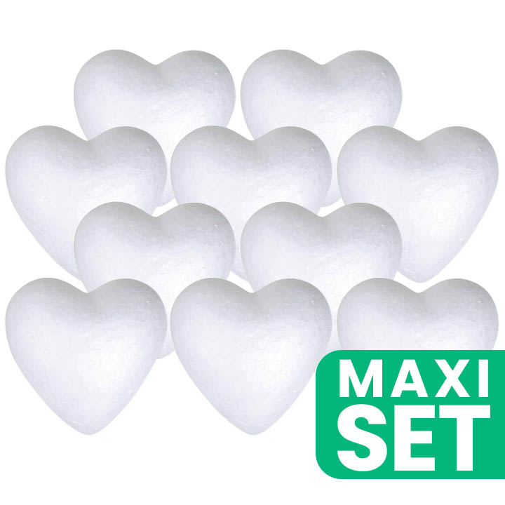 Cuori in polistirolo da 5 cm - Set di 10 pezzi