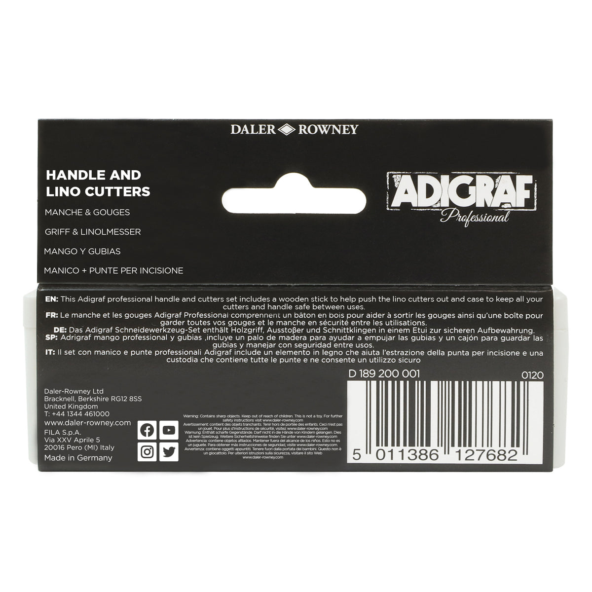 DALER ROWNEY Adigraf set professionale di sgorbie per linoleografia 5 pz