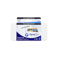DALER ROWNEY Aquafine set da viaggio acquerello 24 mezzi godet con pennello