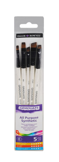 DALER ROWNEY D&R Graduate set di pennelli piatti a manico corto 5 pz