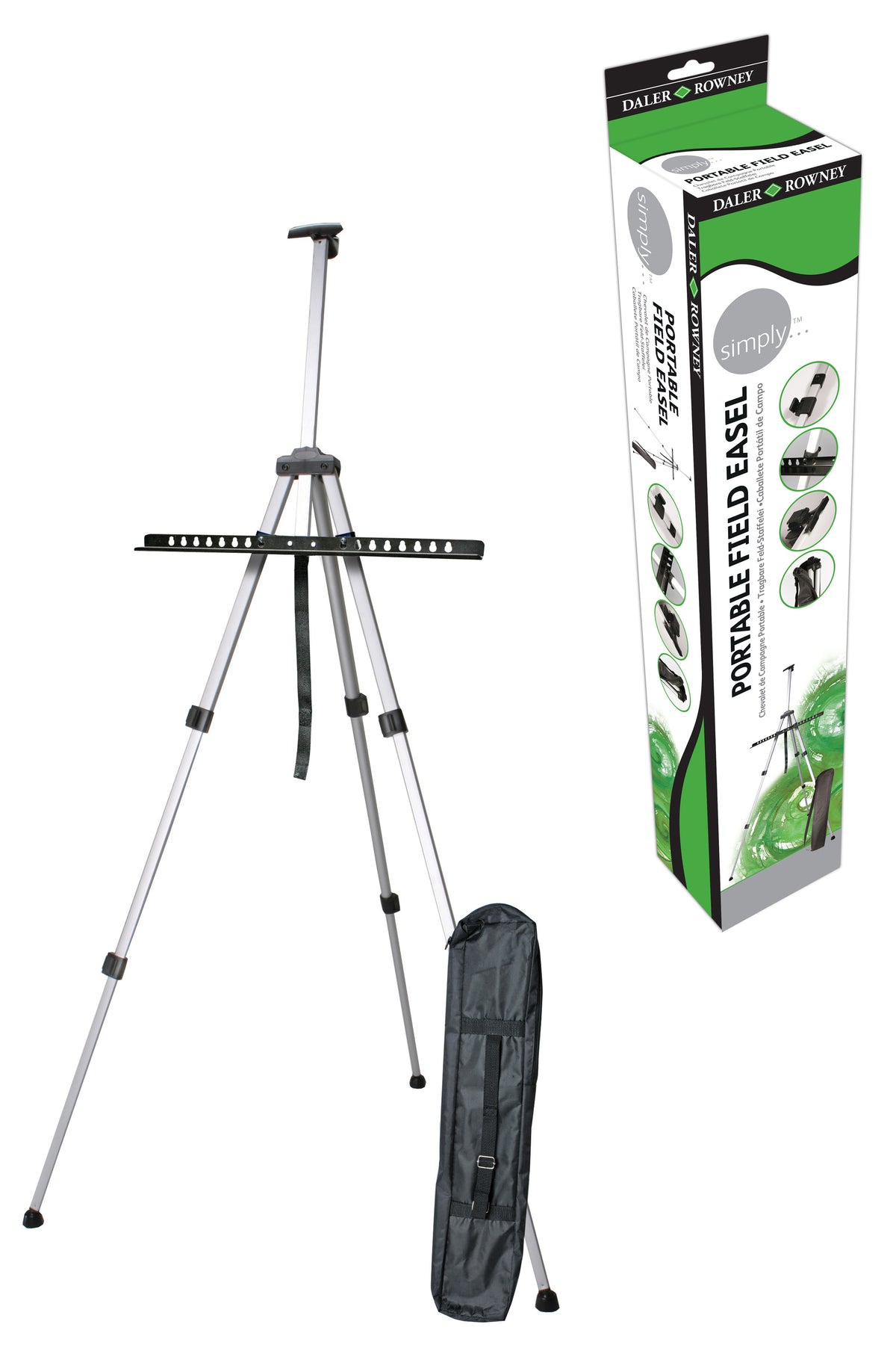 DALER ROWNEY Simply cavalletto da pittura portatile in alluminio con custodia