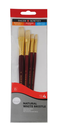 DALER ROWNEY Simply set di pennelli per pittura a olio in setola di maiale 4 pz misura 1