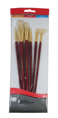 DALER ROWNEY Simply set pennelli per pittura a olio setola di maiale 6 pz manico lungo