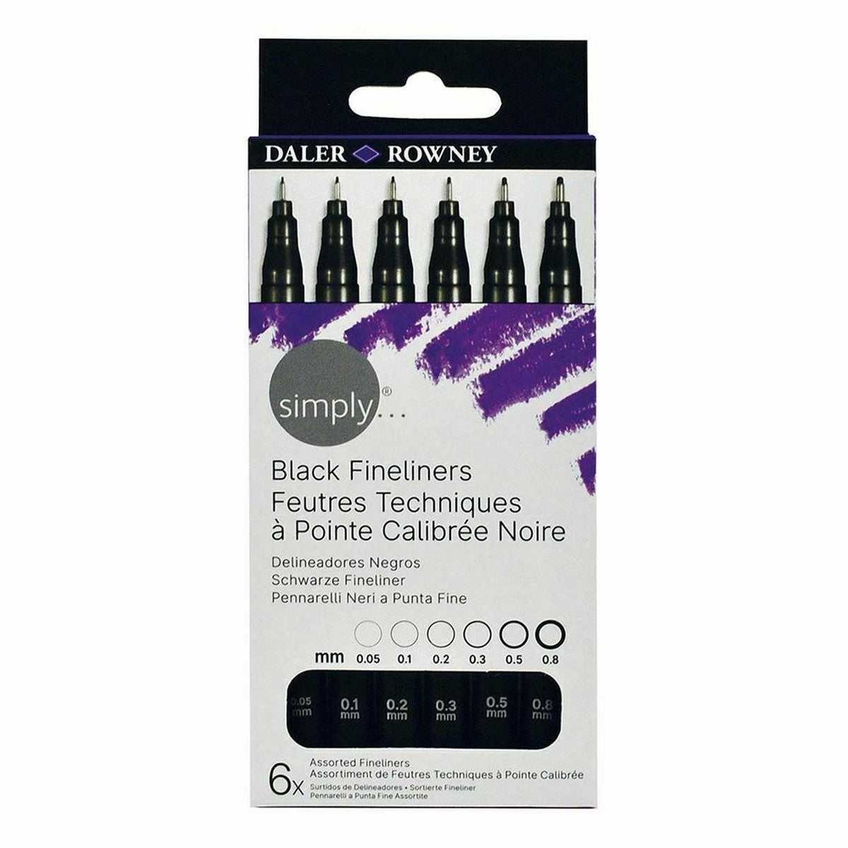 Fineliner DALER ROWNEY Simply, set da 0,05 a 0,8 mm