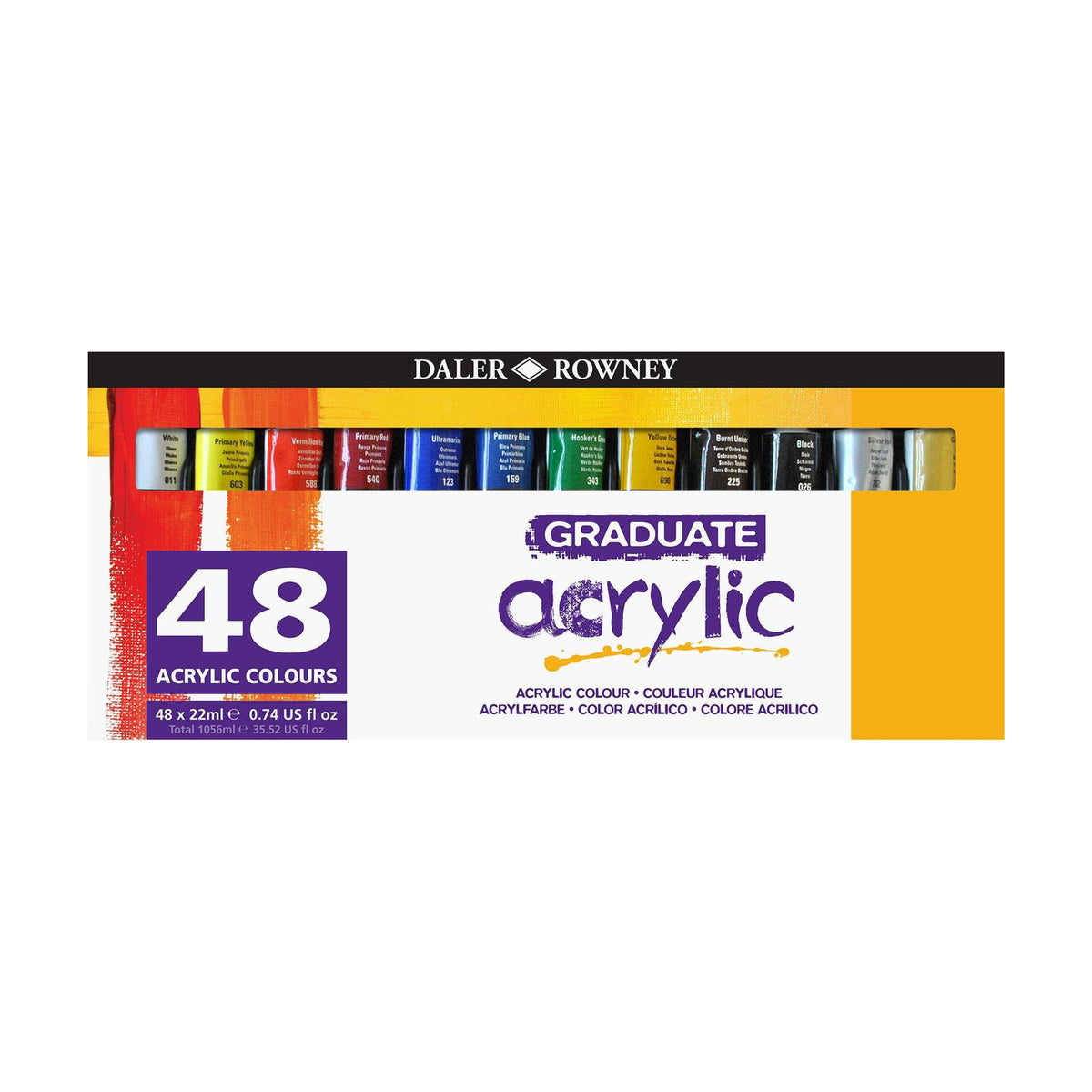 DALER ROWNEY Graduate set di colori acrilici 48 x 22 ml