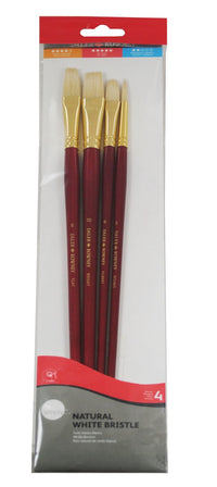 DALER ROWNEY Simply set di pennelli per pittura a olio in setola di maiale, 4 pz, misura 2