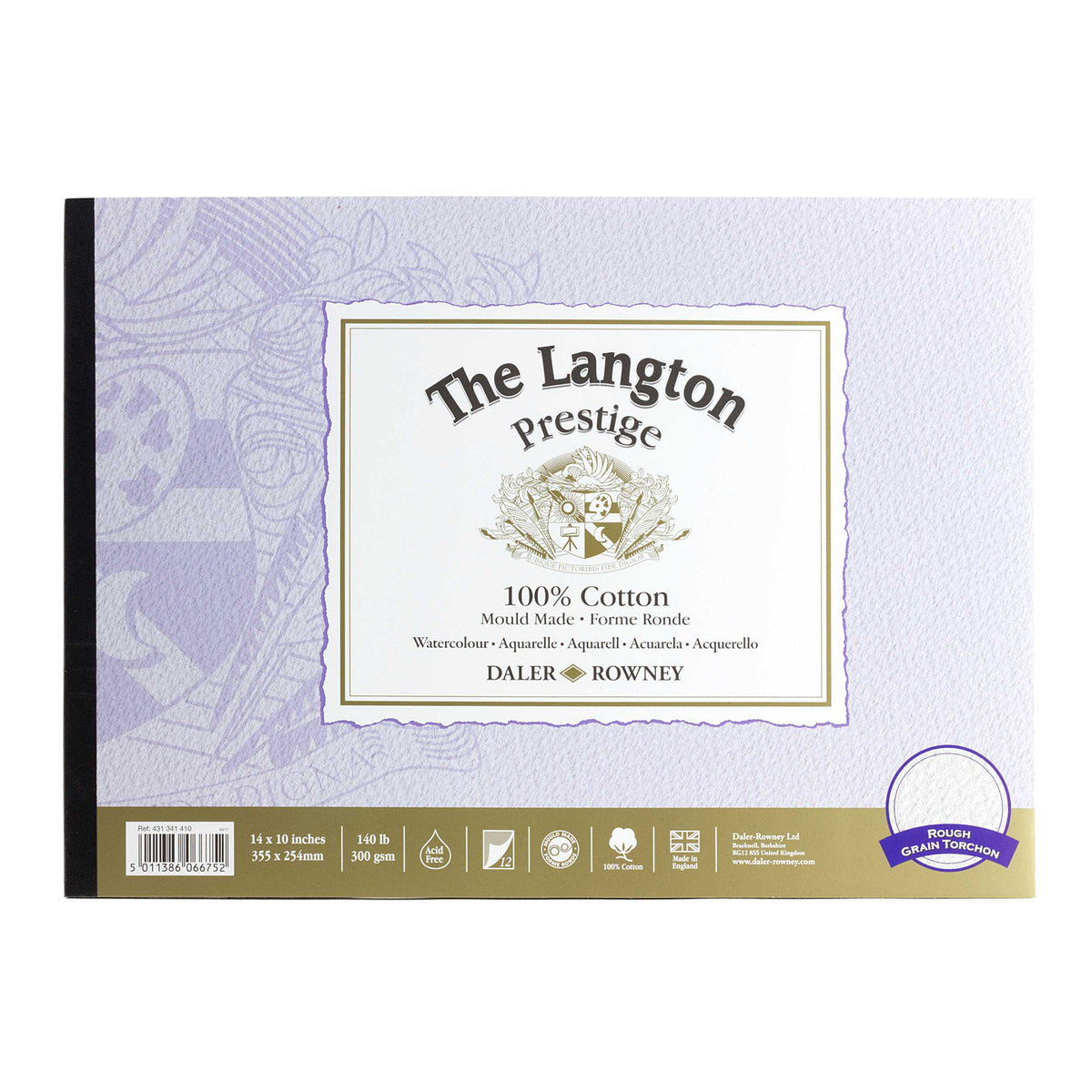DALER ROWNEY The Langton Prestige blocco per acquerello CP Natural White 300 g 12F 25,4 x 35,6 cm – R Natural White 300 g - 12 listov - 25,4 x 35,6 cm
