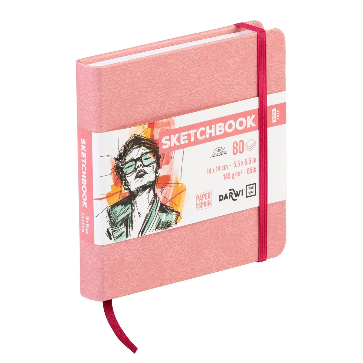 DARWI blocco da disegno Soft Pink 14 x 14 cm 140 g 80F