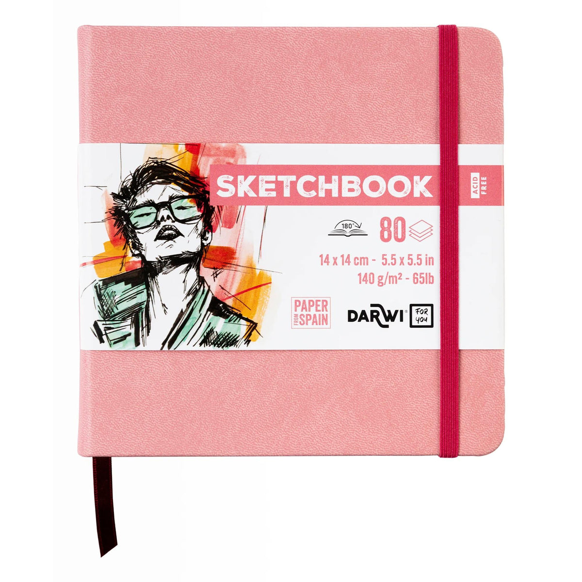 DARWI blocco da disegno Soft Pink 14 x 14 cm 140 g 80F