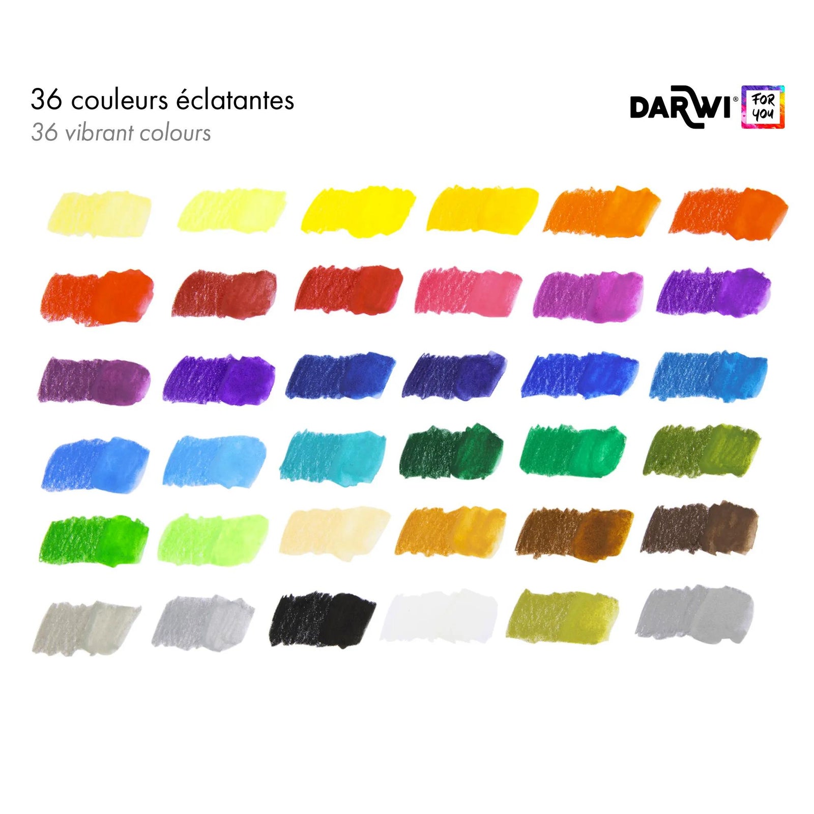 DARWI set di matite acquerellabili – 36 pz